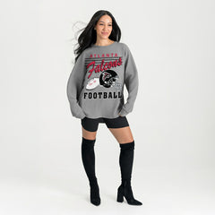 Atlanta Falcons Gameday Couture Women's Oversized Sweet Victory Corded Sweatshirt Gray - NFL