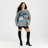 Carolina Panthers Gameday Couture Women's Oversized Sweet Victory Corded Sweatshirt Gray - NFL