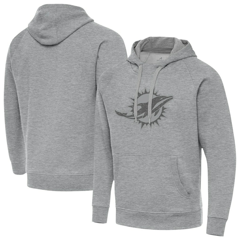 Miami Dolphins Antigua Victory Hoodie Heather Gray - NFL