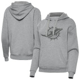 Miami Dolphins Antigua Women's Victory Hoodie Heather Gray - NFL