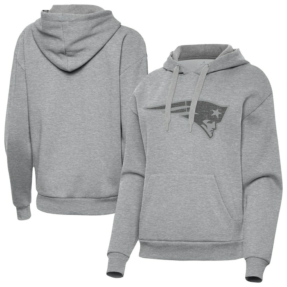 New England Patriots Antigua Women's Victory Hoodie Heather Gray - NFL