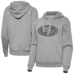 San Francisco 49ers Antigua Women's Victory Hoodie Heather Gray - NFL