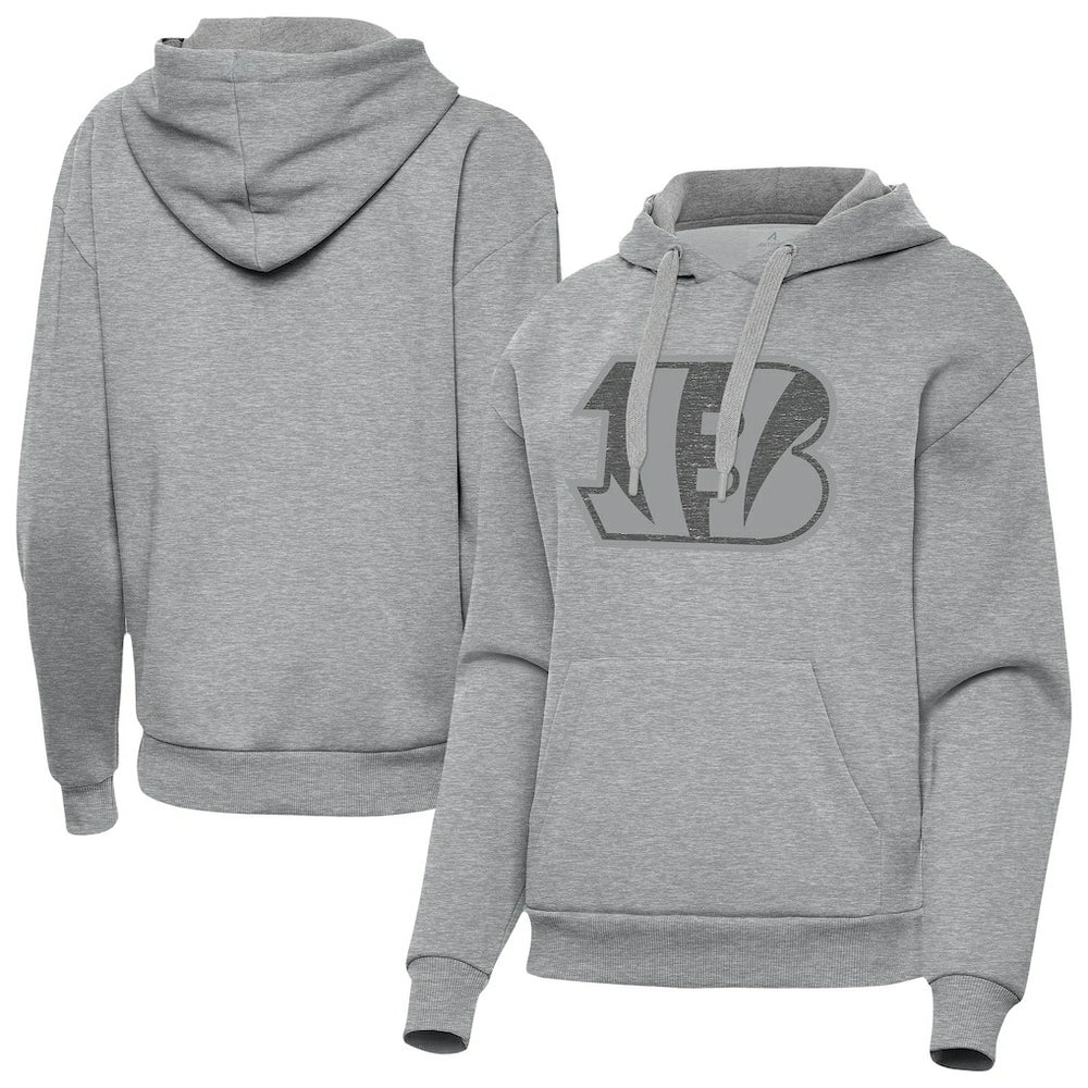 Cincinnati Bengals Antigua Women's Victory Hoodie Heather Gray - NFL