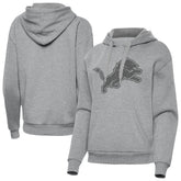 Detroit Lions Antigua Women's Victory Hoodie Heather Gray - NFL
