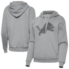 Detroit Lions Antigua Women's Victory Hoodie Heather Gray - NFL