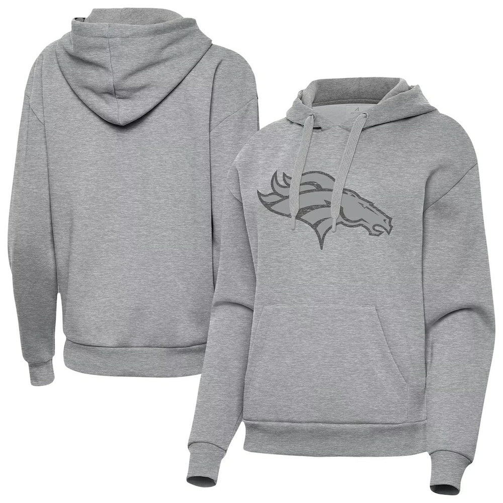 Denver Broncos Antigua Women's Victory Hoodie Heather Gray - NFL