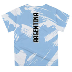 Argentina National Team Vive La Fete Youth Paint Brush T-Shirts - Light Blue