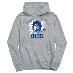 Diego Maradona Argentina National Team Vive La Fete Youth D10S Pullover Hoodie - Gray