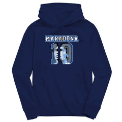 Diego Maradona Argentina National Team Vive La Fete Youth Name & Number Pullover Hoodie - Navy