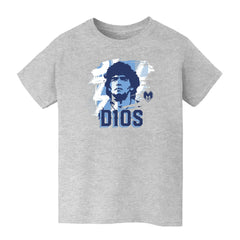 Diego Maradona Argentina National Team Vive La Fete Youth D10S T-Shirts - Gray
