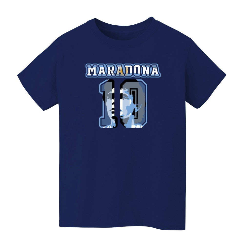 Diego Maradona Argentina National Team Vive La Fete Youth Name & Number T-Shirts - Navy
