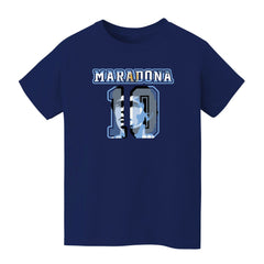 Diego Maradona Argentina National Team Vive La Fete Youth Name & Number T-Shirts - Navy