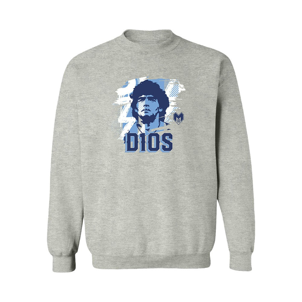 Diego Maradona Argentina National Team Vive La Fete Women's D10S Sweatshirt - Gray