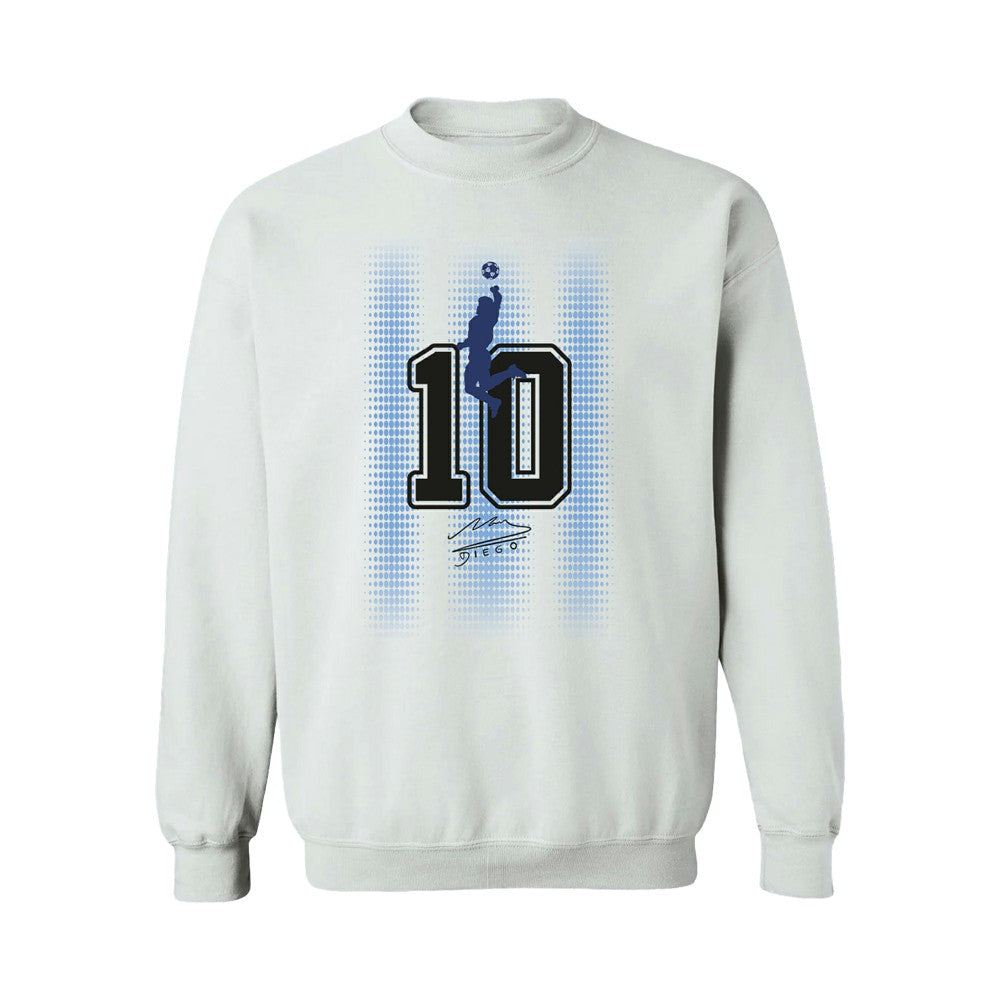 Diego Maradona Argentina National Team Vive La Fete Women's Number & Signature Sweatshirt - White