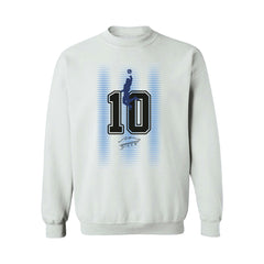 Diego Maradona Argentina National Team Vive La Fete Women's Number & Signature Sweatshirt - White