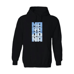 Diego Maradona Argentina National Team Vive La Fete Women's Portrait Pullover Hoodie - Black