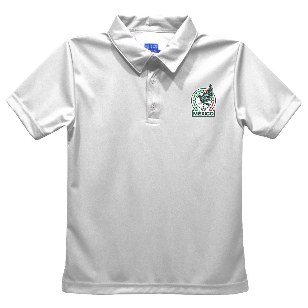 Mexico National Team Vive La Fete Youth Solid Polo - White