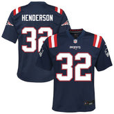 TreVeyon Henderson New England Patriots Youth Team Game Jersey Navy - Nike