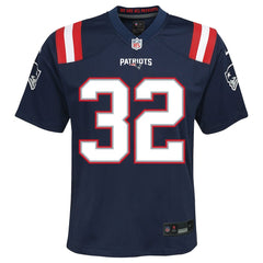 TreVeyon Henderson New England Patriots Youth Team Game Jersey Navy - Nike