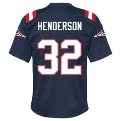 TreVeyon Henderson New England Patriots Youth Team Game Jersey Navy - Nike
