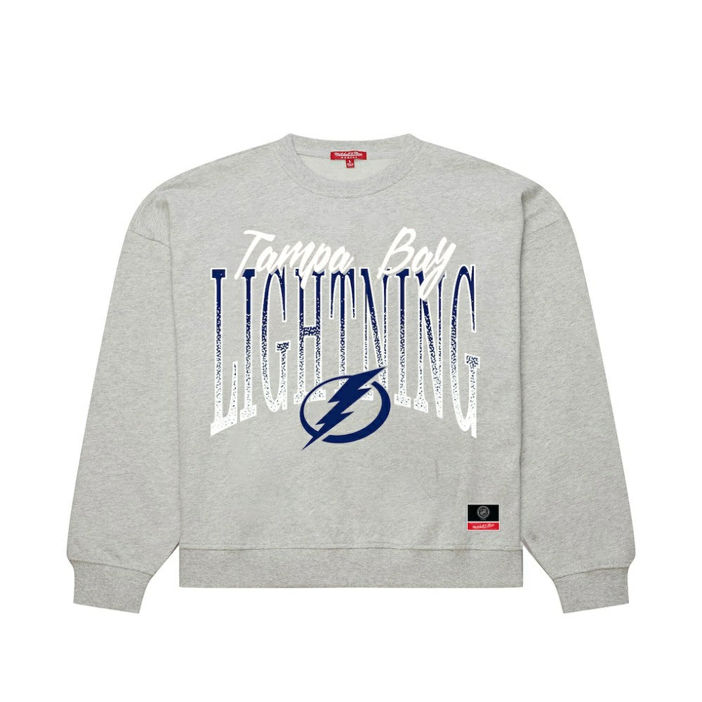 Tampa Bay Lightning - Mitchell & Ness Women's Hockey Night Sweatshirt Heather Gray