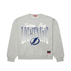 Tampa Bay Lightning - Mitchell & Ness Women's Hockey Night Sweatshirt Heather Gray