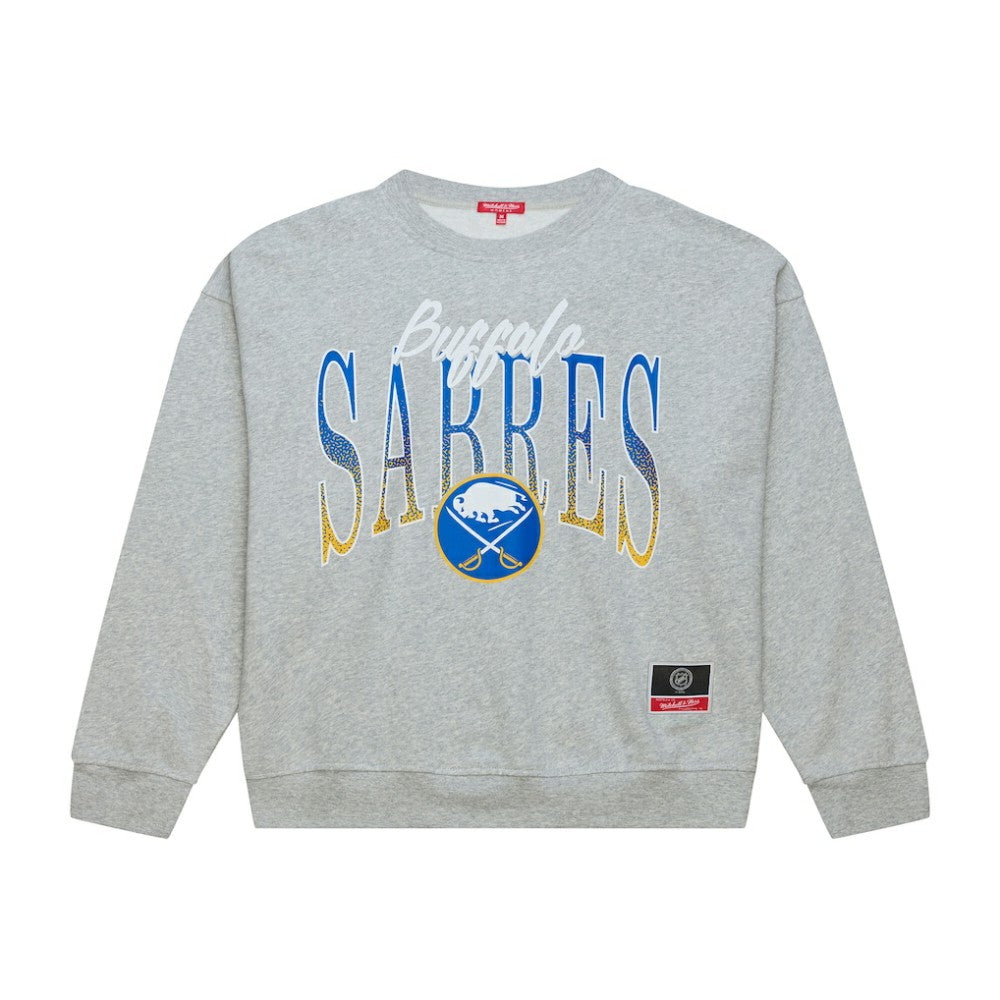 Buffalo Sabres - Mitchell & Ness Women's Hockey Night Sweatshirt Heather Gray