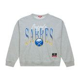 Buffalo Sabres - Mitchell & Ness Women's Hockey Night Sweatshirt Heather Gray