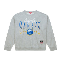 Buffalo Sabres - Mitchell & Ness Women's Hockey Night Sweatshirt Heather Gray