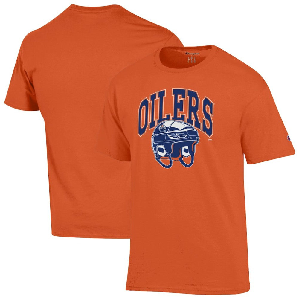 Edmonton Oilers - Champion Helmet T-Shirt Orange