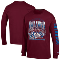 Colorado Avalanche - Champion Long Sleeve Jersey T-Shirt Burgundy