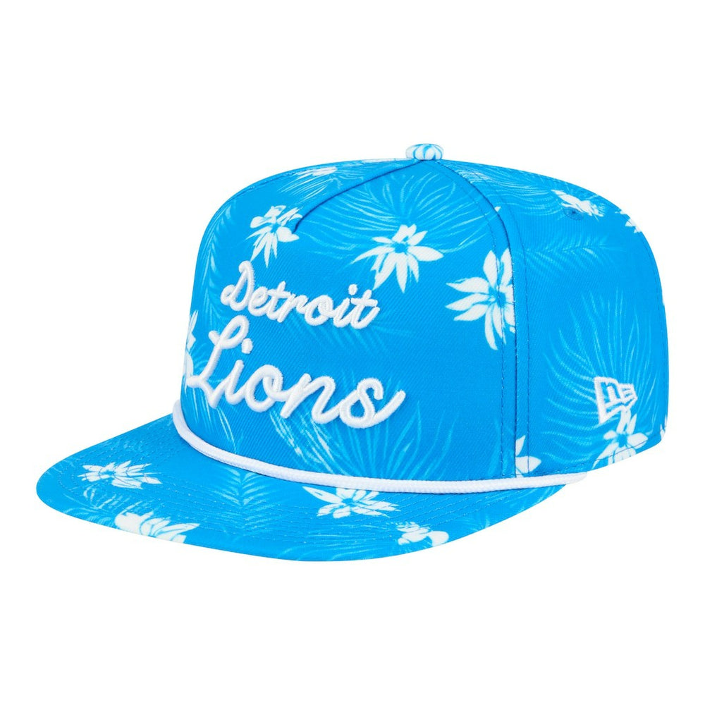 Detroit Lions New Era Palm Print A-Frame 9FIFTY Snapback Hat Blue - NFL