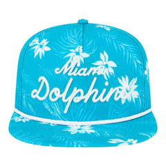 Miami Dolphins New Era Palm Print A-Frame 9FIFTY Snapback Hat Aqua - NFL