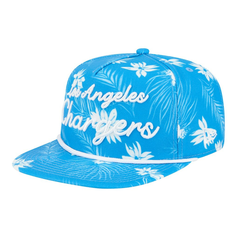 Los Angeles Chargers New Era Palm Print A-Frame 9FIFTY Snapback Hat Powder Blue - NFL