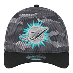 Miami Dolphins New Era Camo A-Frame 39THIRTY Flex Hat Black - NFL
