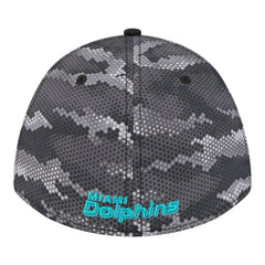 Miami Dolphins New Era Camo A-Frame 39THIRTY Flex Hat Black - NFL