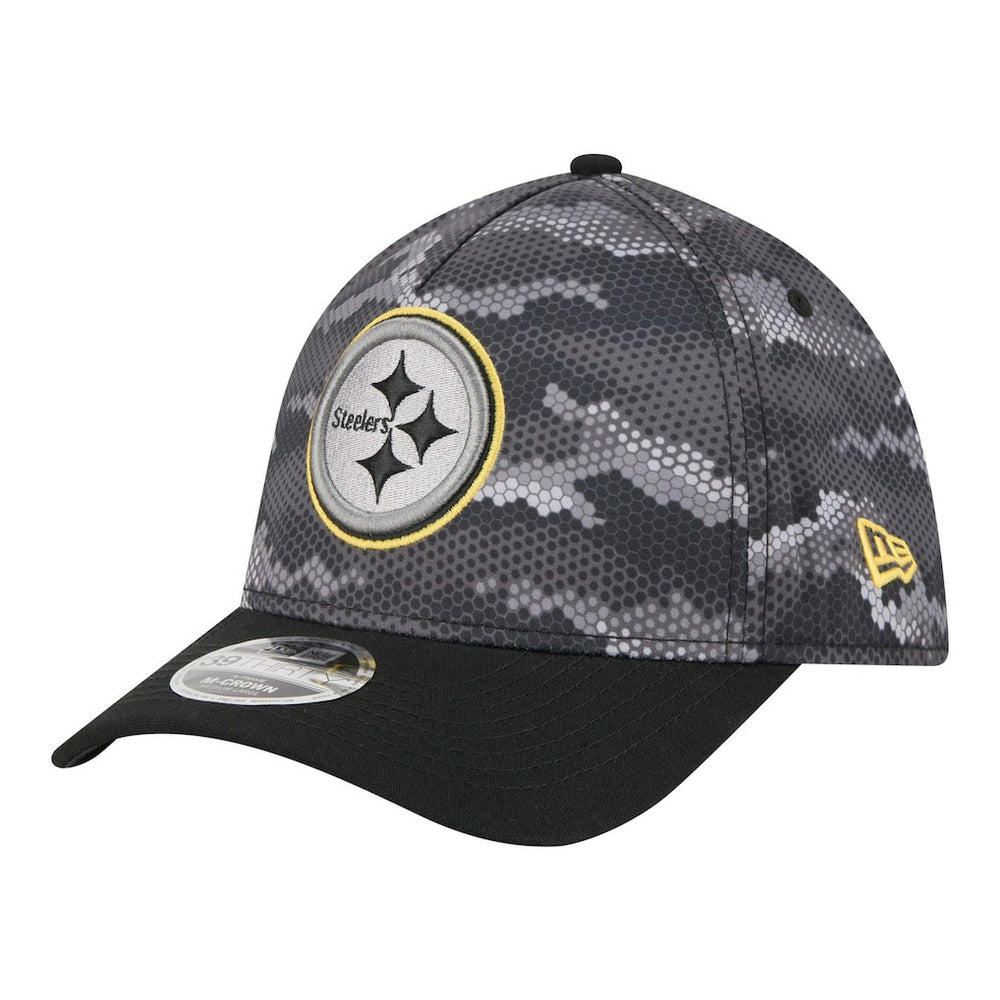 Pittsburgh Steelers New Era Camo A-Frame 39THIRTY Flex Hat Black - NFL