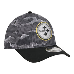 Pittsburgh Steelers New Era Camo A-Frame 39THIRTY Flex Hat Black - NFL