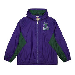 Mitchell & Ness - Milwaukee Bucks Playmaker Full-Zip Hooded Windbreaker Jacket - Purple