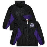 Mitchell & Ness - Sacramento Kings Playmaker Full-Zip Hooded Windbreaker Jacket - Black