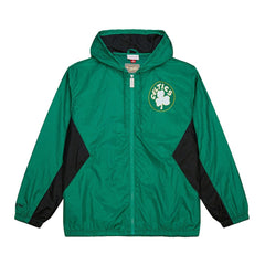 Mitchell & Ness - Boston Celtics Playmaker Full-Zip Hooded Windbreaker Jacket - Kelly Green