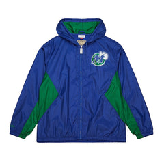 Mitchell & Ness - Dallas Mavericks Playmaker Full-Zip Hooded Windbreaker Jacket - Blue