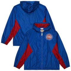 Mitchell & Ness - Detroit Pistons Playmaker Full-Zip Hooded Windbreaker Jacket - Blue