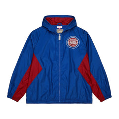 Mitchell & Ness - Detroit Pistons Playmaker Full-Zip Hooded Windbreaker Jacket - Blue