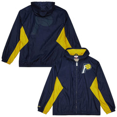 Mitchell & Ness - Indiana Pacers Playmaker Full-Zip Hooded Windbreaker Jacket - Navy