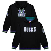 Mitchell & Ness - Milwaukee Bucks Unisex Vintage Heavyweight Hoodie - Black