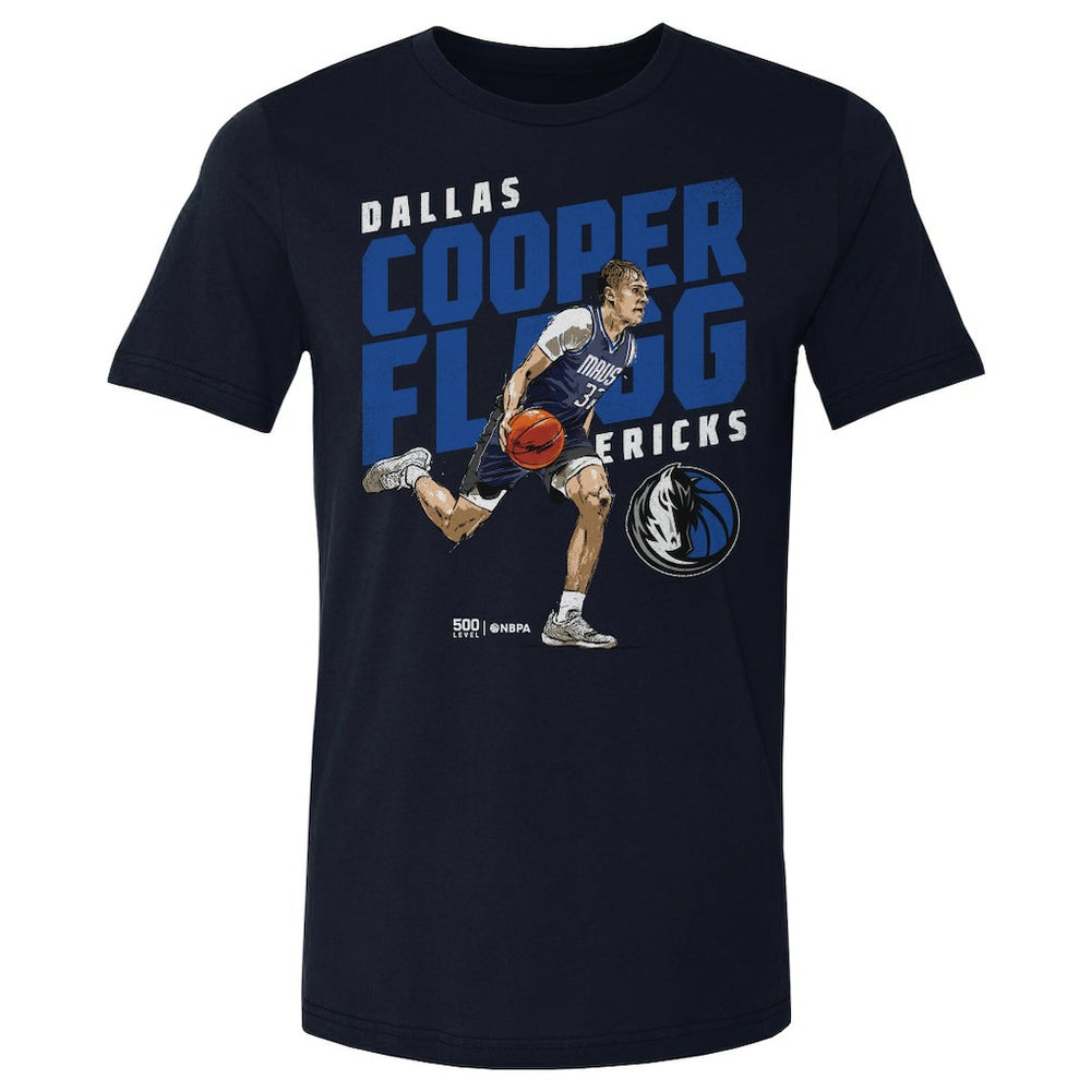 NBA - Cooper Flagg Dallas Mavericks 500 Level Slant T-Shirt - Navy