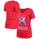 Philadelphia Phillies New Era Women's Little Miss 2 V-Neck T-Shirt On Sale
