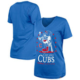 Chicago Cubs New Era Women's Little Miss 2 V-Neck T-Shirt discount