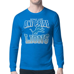 Detroit Lions Starter Comic Style Slogan Long Sleeve T-Shirt Blue - NFL